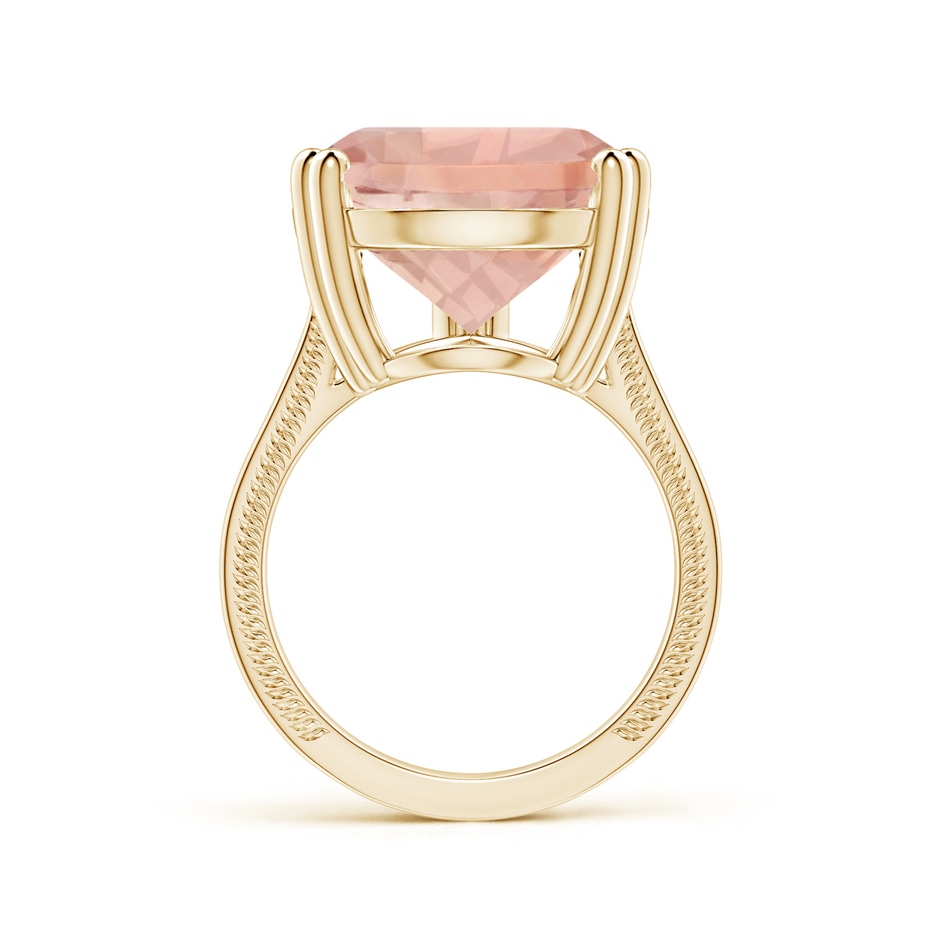 20x17mm AAA Double Claw-Set GIA Certified Pear-Shaped Morganite Leaf Ring with Diamonds in Yellow Gold side-1