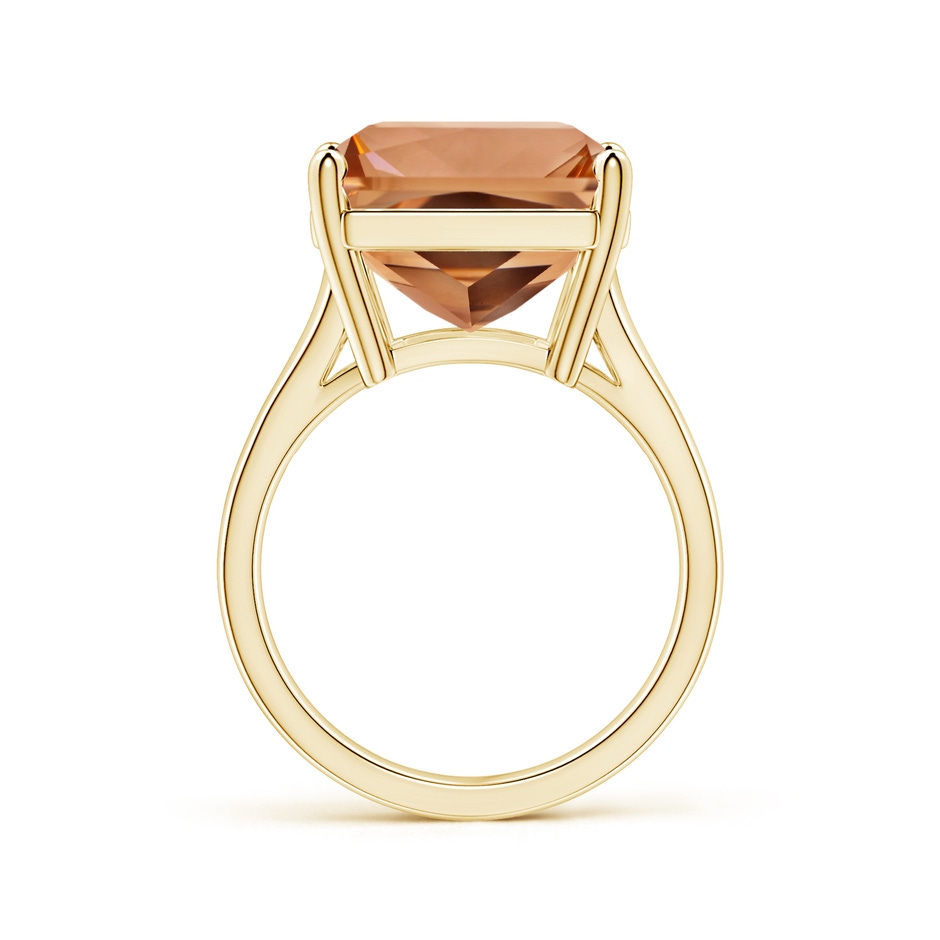 18.8x14.8mm AAAA GIA Certified Solitaire Emerald-Cut Morganite Split Shank Ring in 18K Yellow Gold side-1