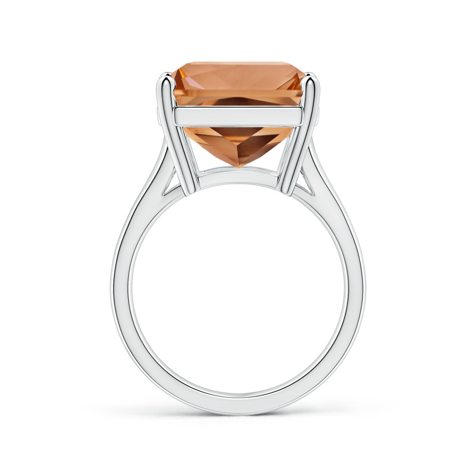 18.8x14.8mm AAAA GIA Certified Solitaire Emerald-Cut Morganite Split Shank Ring in P950 Platinum side-1