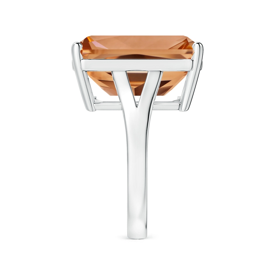 18.8x14.8mm AAAA GIA Certified Solitaire Emerald-Cut Morganite Split Shank Ring in P950 Platinum side-2