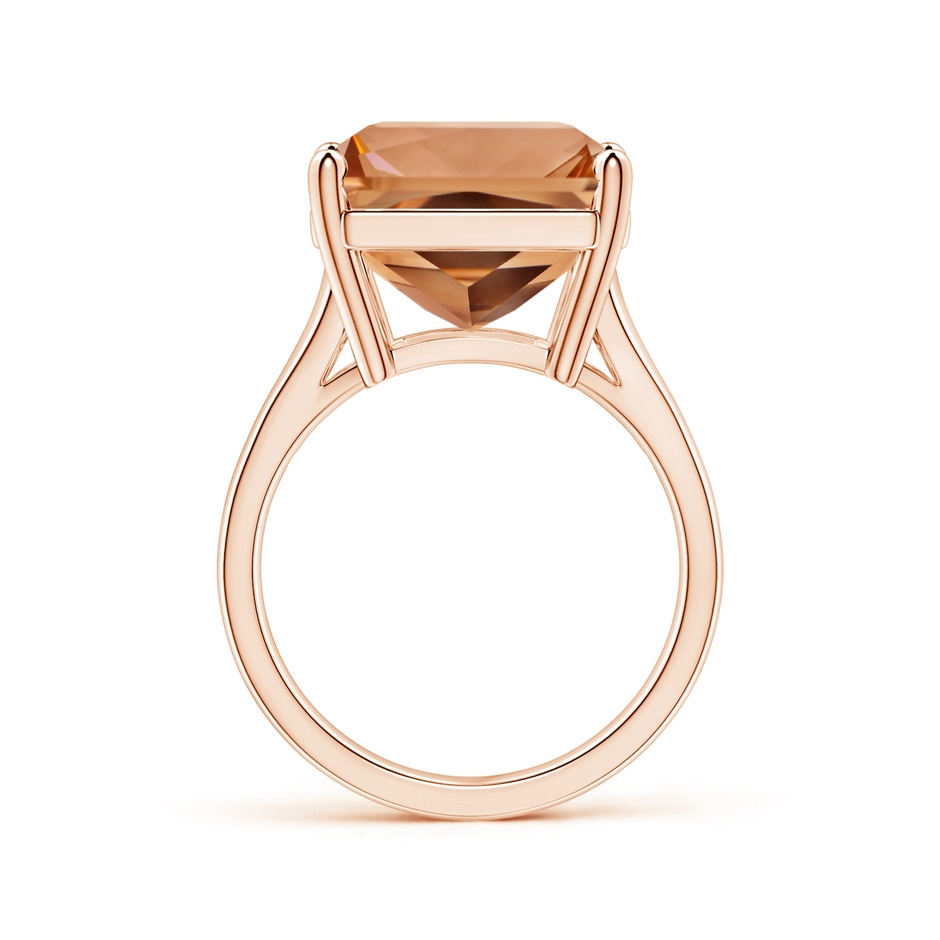 18.8x14.8mm AAAA GIA Certified Solitaire Emerald-Cut Morganite Split Shank Ring in Rose Gold side-1