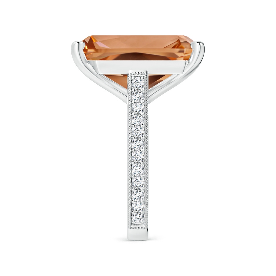 18.8x14.8mm AAAA Peg-Set GIA Certified Emerald-Cut Morganite Ring with Milgrain  in P950 Platinum side-2