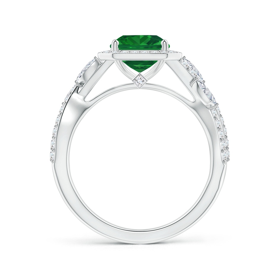 9.21x8.94x5.53mm AAA GIA Certified Nature Inspired Square Emerald Cut Emerald Ring with Diamond Halo in White Gold side 199