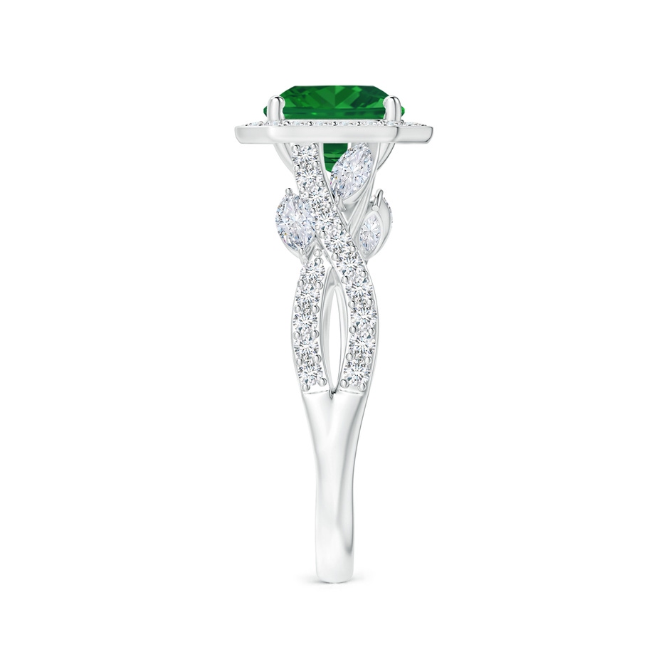 9.21x8.94x5.53mm AAA GIA Certified Nature Inspired Square Emerald Cut Emerald Ring with Diamond Halo in White Gold side 399