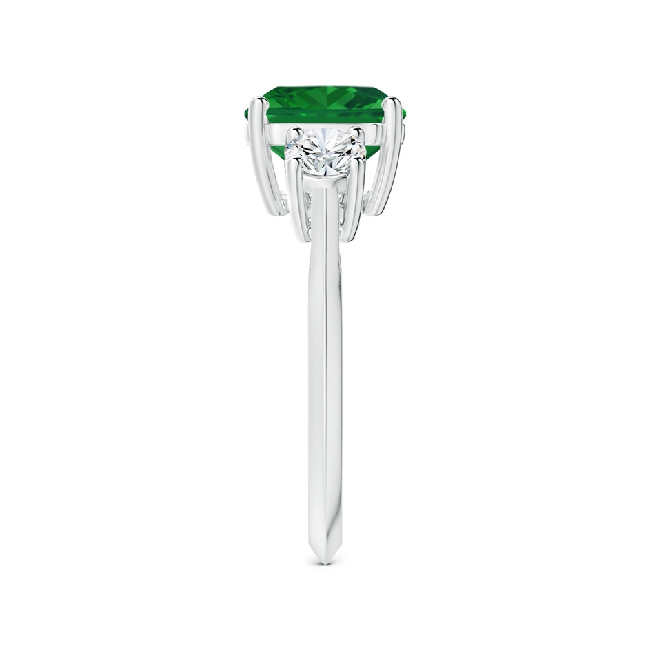 9.21x8.94x5.53mm AAA Three Stone Square Emerald Cut Emerald Knife Edge Shank Ring in P950 Platinum side 399