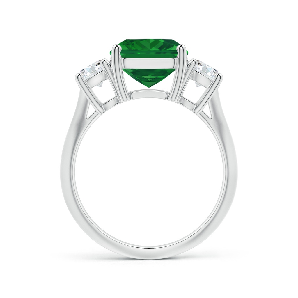 9.21x8.94x5.53mm AAA Three Stone Square Emerald Cut Emerald Knife Edge Shank Ring in White Gold Side 199