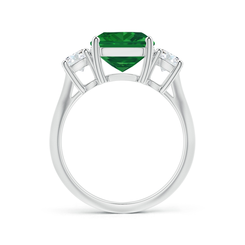 9.21x8.94x5.53mm AAA Three Stone Square Emerald Cut Emerald Knife Edge Shank Ring in White Gold side 199