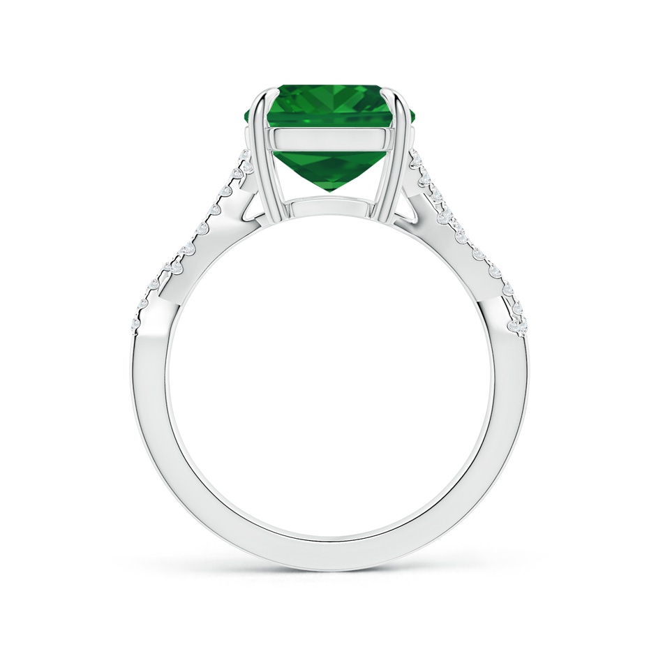 9.21x8.94x5.53mm AAA Claw-SetSquare Emerald Cut Emerald Ring with Twisted Diamond Shank in White Gold side 199