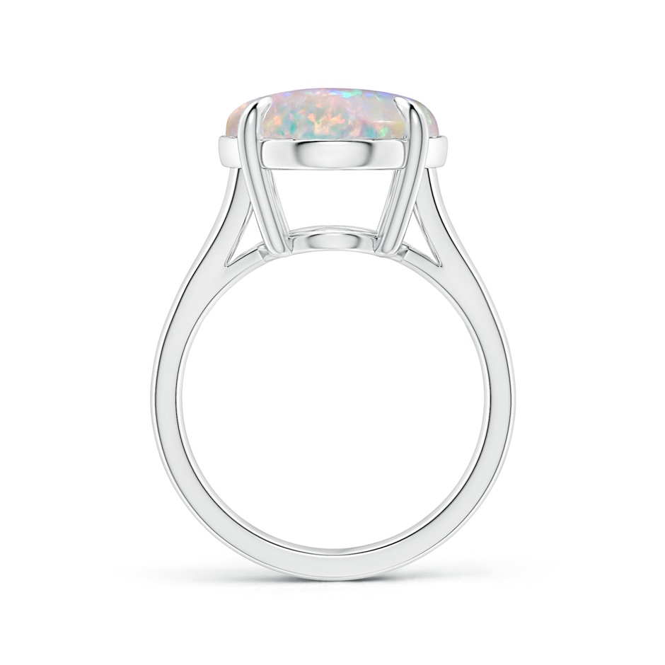 18.06x14.96x4.73mm AAAA Claw-Set GIA Certified Solitaire Oval Opal Split Shank Ring in 18K White Gold side-1