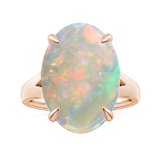 18.06x14.96x4.73mm AAAA Claw-Set GIA Certified Solitaire Oval Opal Split Shank Ring in Rose Gold