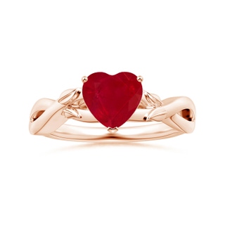 8.15x8.91x5.39mm AA Prong-Set GIA Certified Solitaire Heart-Shaped Ruby Nature Inspired Ring  in Rose Gold