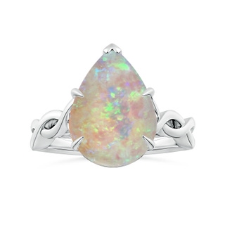 20x12mm AAAA Claw-Set GIA Certified Solitaire Pear-Shaped Opal Twisted Shank Ring  in P950 Platinum