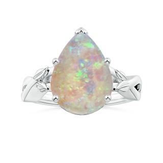 20x12mm AAAA Prong-Set GIA Certified Solitaire Pear-Shaped Opal Nature Inspired Ring  in P950 Platinum