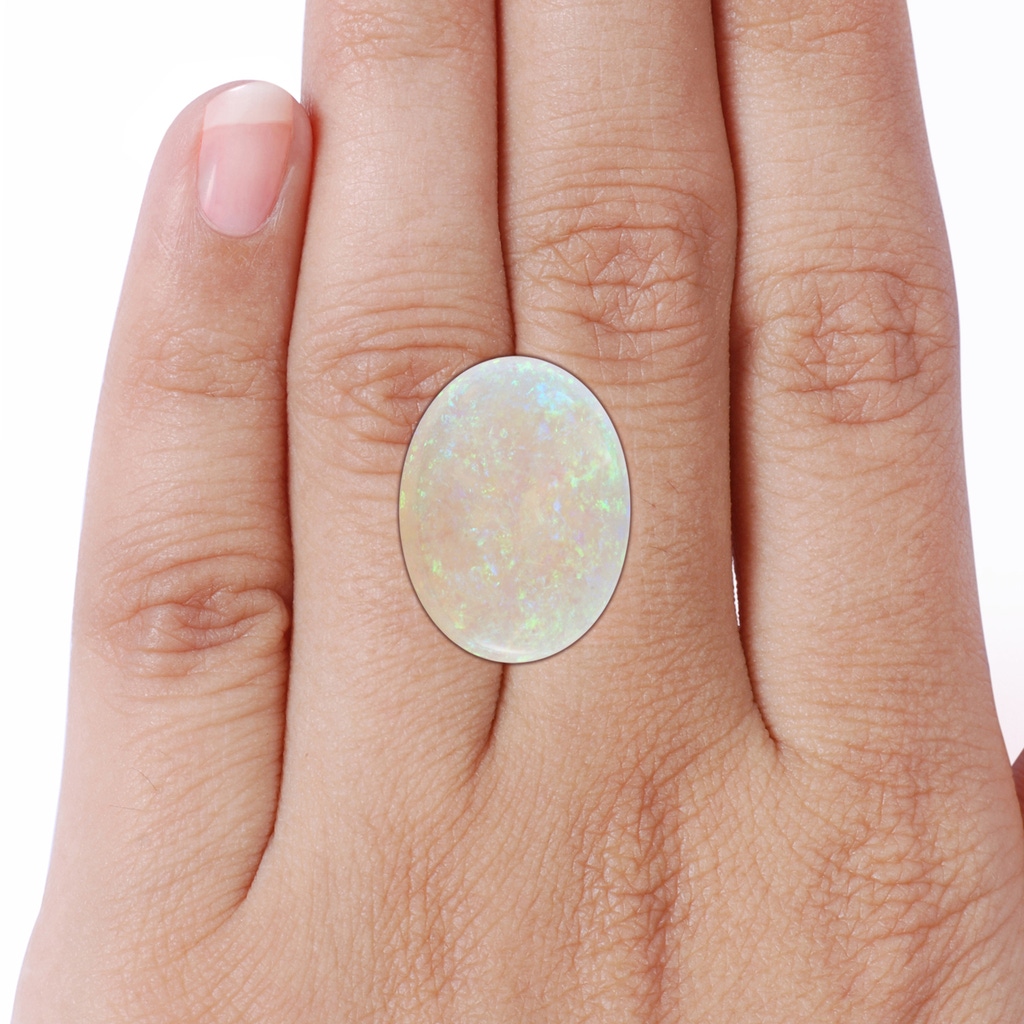 23.81x16.43x7.89mm AA Claw-Set GIA Certified Solitaire Oval Opal Ring with Split Shank in White Gold - stone_body