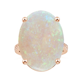 23.81x16.43x7.89mm AA Prong-Set GIA Certified Solitaire Oval Opal Reverse Tapered Ring with Scrollwork in 10K Rose Gold