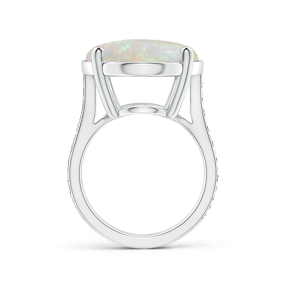 23.81x16.43x7.89mm AA Prong-Set GIA Certified Solitaire Oval Opal Reverse Tapered Ring with Scrollwork in 18K White Gold side-1