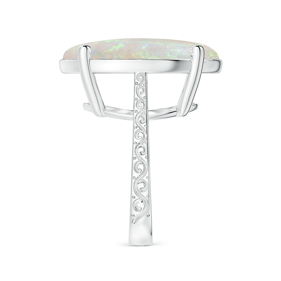 23.81x16.43x7.89mm AA Prong-Set GIA Certified Solitaire Oval Opal Reverse Tapered Ring with Scrollwork in P950 Platinum side-2