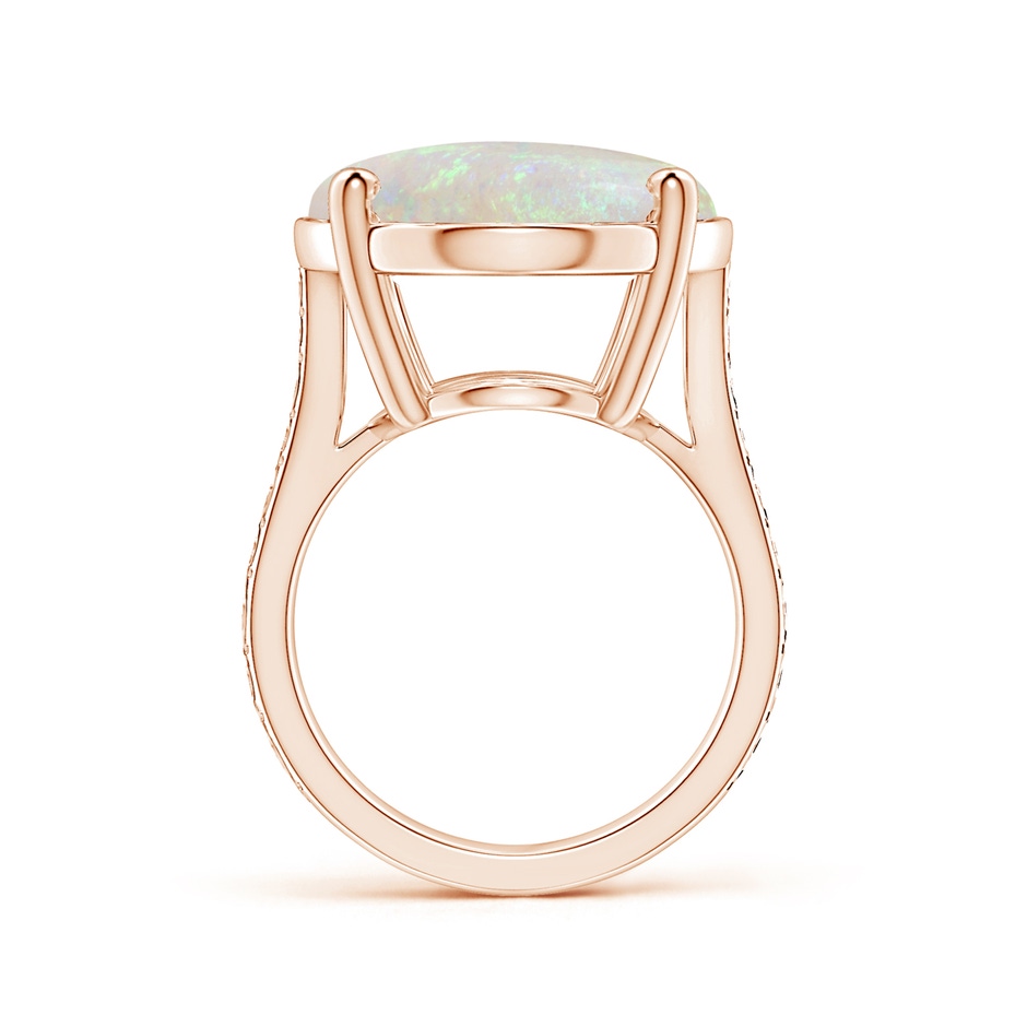 23.81x16.43x7.89mm AA Prong-Set GIA Certified Solitaire Oval Opal Reverse Tapered Ring with Scrollwork in Rose Gold side-1