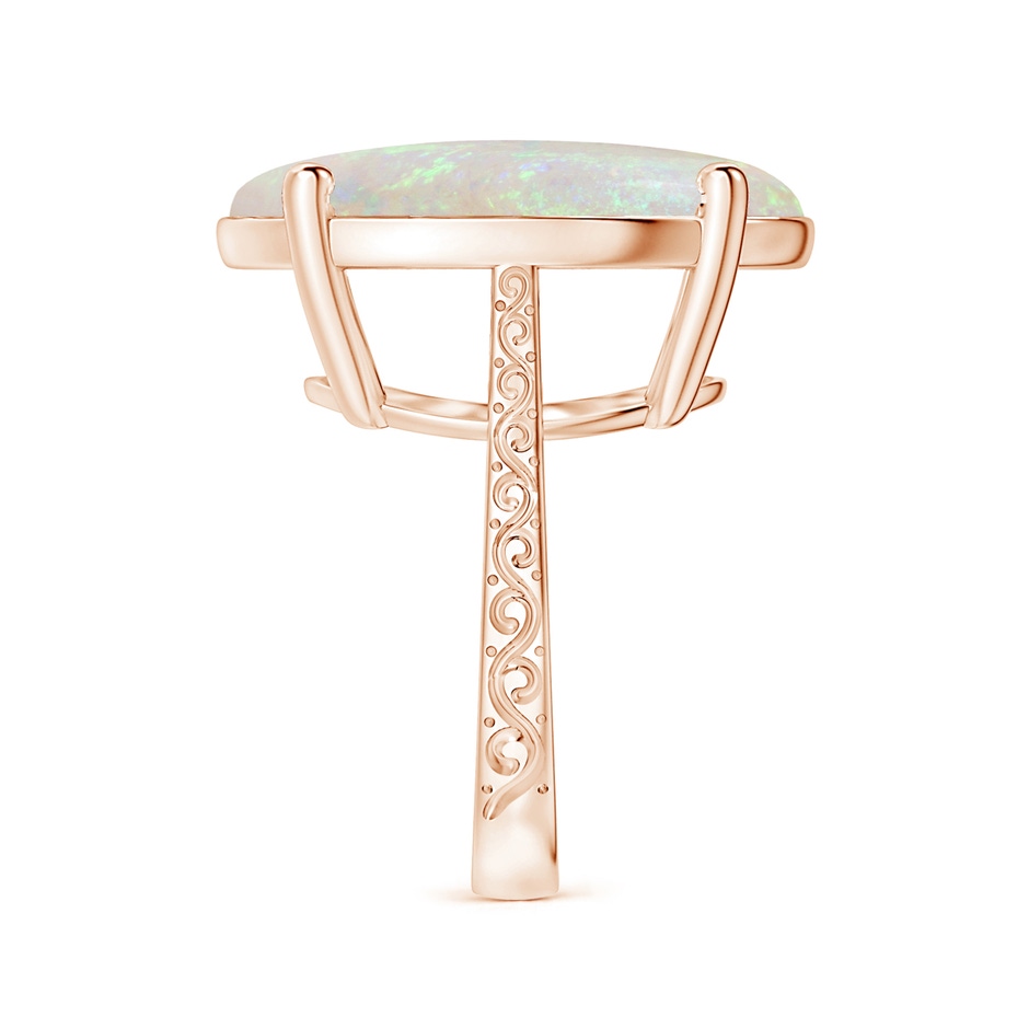 23.81x16.43x7.89mm AA Prong-Set GIA Certified Solitaire Oval Opal Reverse Tapered Ring with Scrollwork in Rose Gold side-2