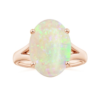 16.16x12.11x4.17mm AAAA GIA Certified Prong-Set Solitaire Oval Opal Nature Inspired Ring in 10K Rose Gold
