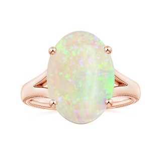 16.16x12.11x4.17mm AAAA GIA Certified Prong-Set Solitaire Oval Opal Nature Inspired Ring in 18K Rose Gold