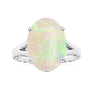 16.16x12.11x4.17mm AAAA GIA Certified Prong-Set Solitaire Oval Opal Nature Inspired Ring in P950 Platinum