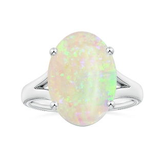 16.16x12.11x4.17mm AAAA GIA Certified Prong-Set Solitaire Oval Opal Nature Inspired Ring in White Gold