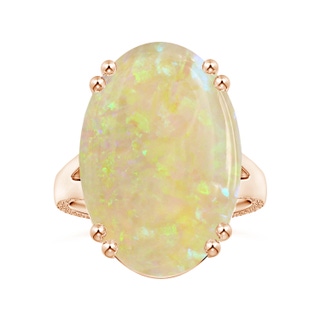 21.74x15.9x4.5mm AAAA Double Prong-Set GIA Certified Solitaire Oval Opal Split Shank Ring with Scrollwork in Rose Gold