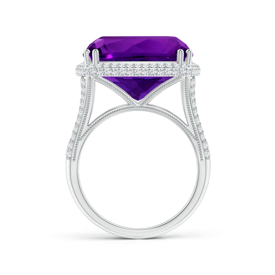 14.11x14.10x9.46mm AAAA GIA Certified Cushion Amethyst Ring with Diamond Halo in White Gold side 199