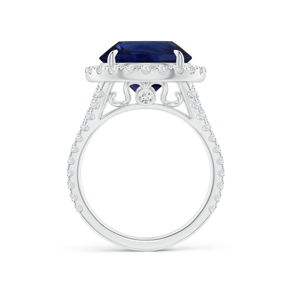 8.92x8.83x5.96mm AAA GIA Certified Round Ceylon Sapphire Split Shank Ring in 18K White Gold side-1