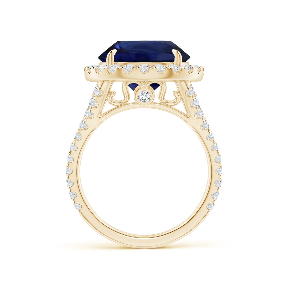8.92x8.83x5.96mm AAA GIA Certified Round Ceylon Sapphire Split Shank Ring in Yellow Gold side-1