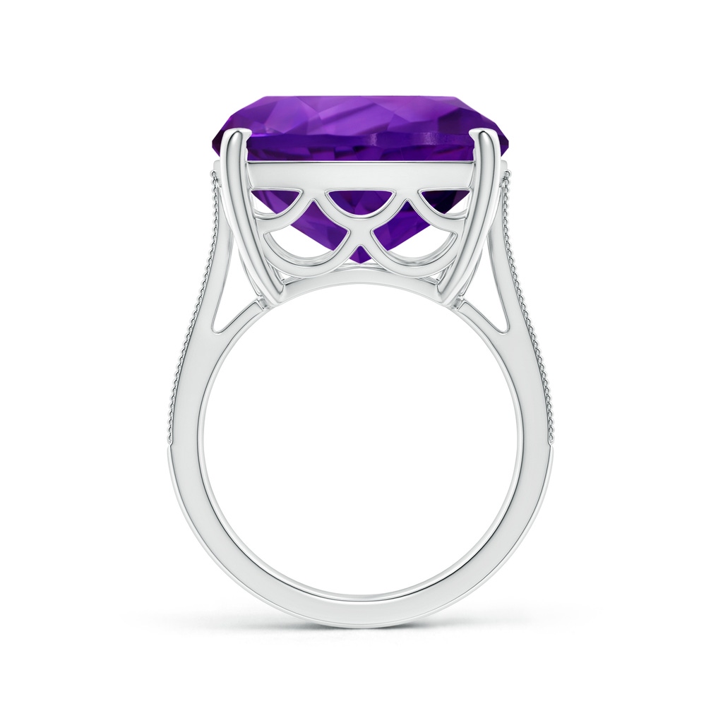 15.02x14.95x10.08mm AAA GIA Certified Cushion Amethyst Ring with Diamond in White Gold - side 199