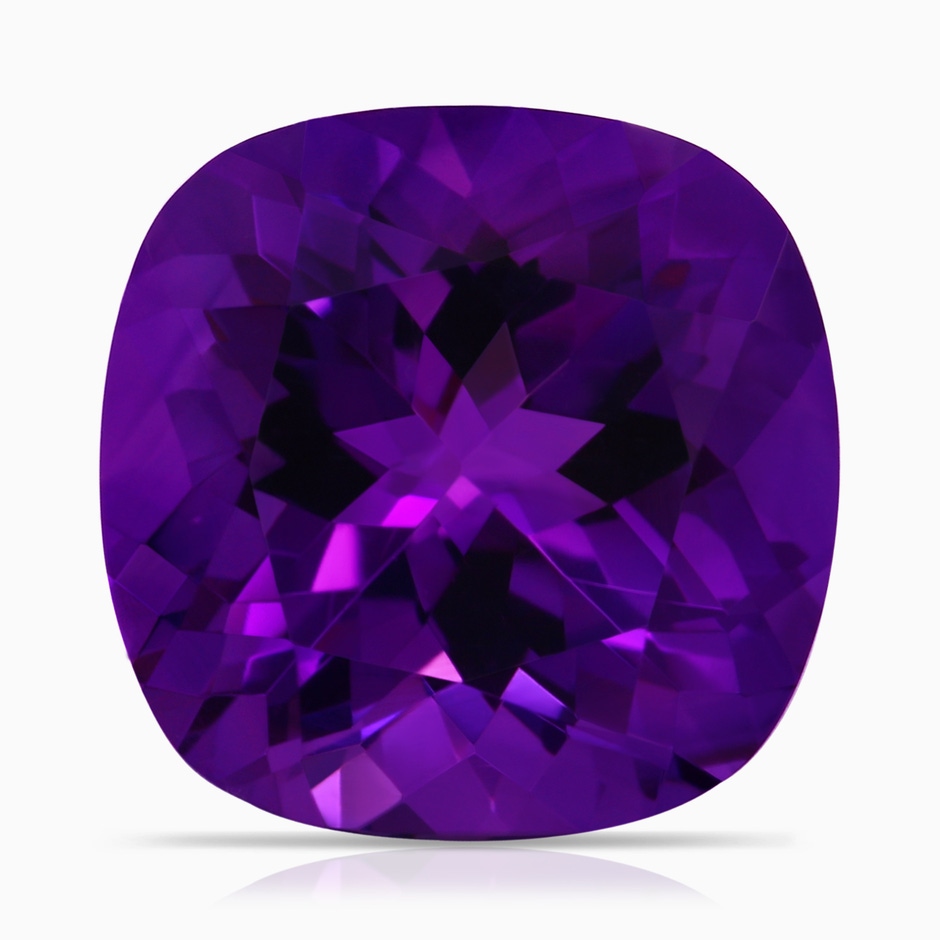 15.02x14.95x10.08mm AAA GIA Certified Cushion Amethyst Ring with Leaf Motifs in 18K Rose Gold side 699