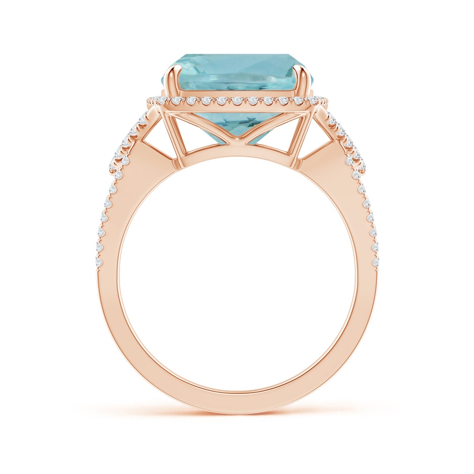 10.17x10.05x6.31mm AAA GIA Certified Cushion Aquamarine Split Shank Halo Ring in 18K Rose Gold side 199