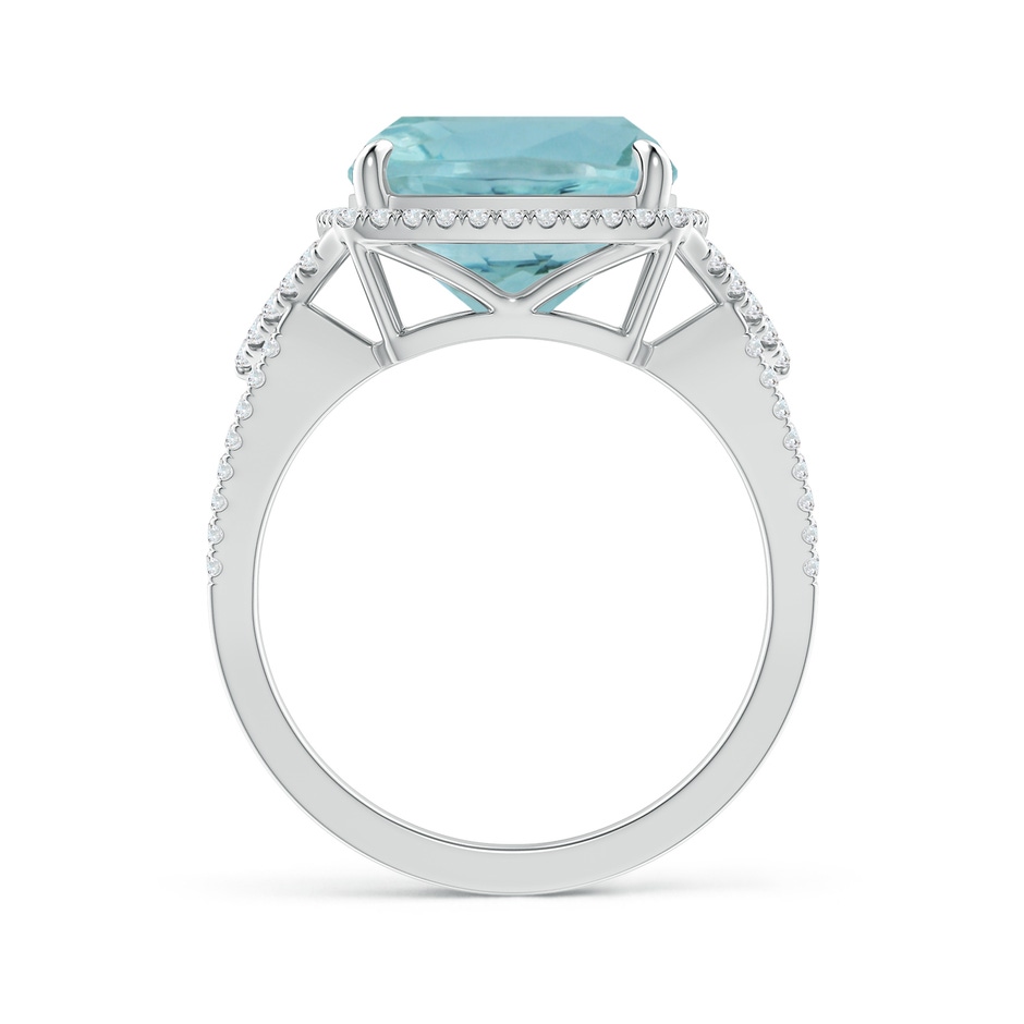 10.17x10.05x6.31mm AAA GIA Certified Cushion Aquamarine Split Shank Halo Ring in 18K White Gold side 199