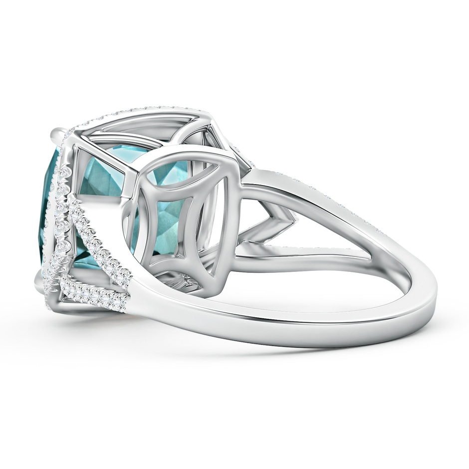 10.17x10.05x6.31mm AAA GIA Certified Cushion Aquamarine Split Shank Halo Ring in 18K White Gold side 399