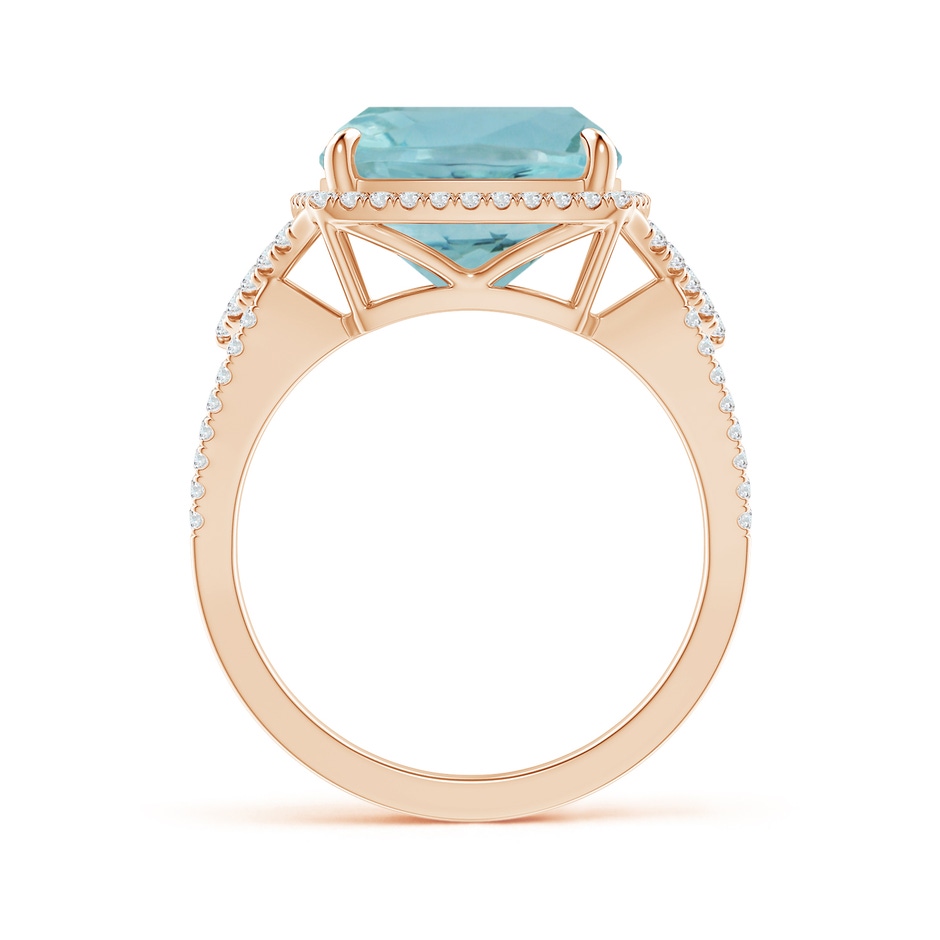 10.17x10.05x6.31mm AAA GIA Certified Cushion Aquamarine Split Shank Halo Ring in Rose Gold side 199