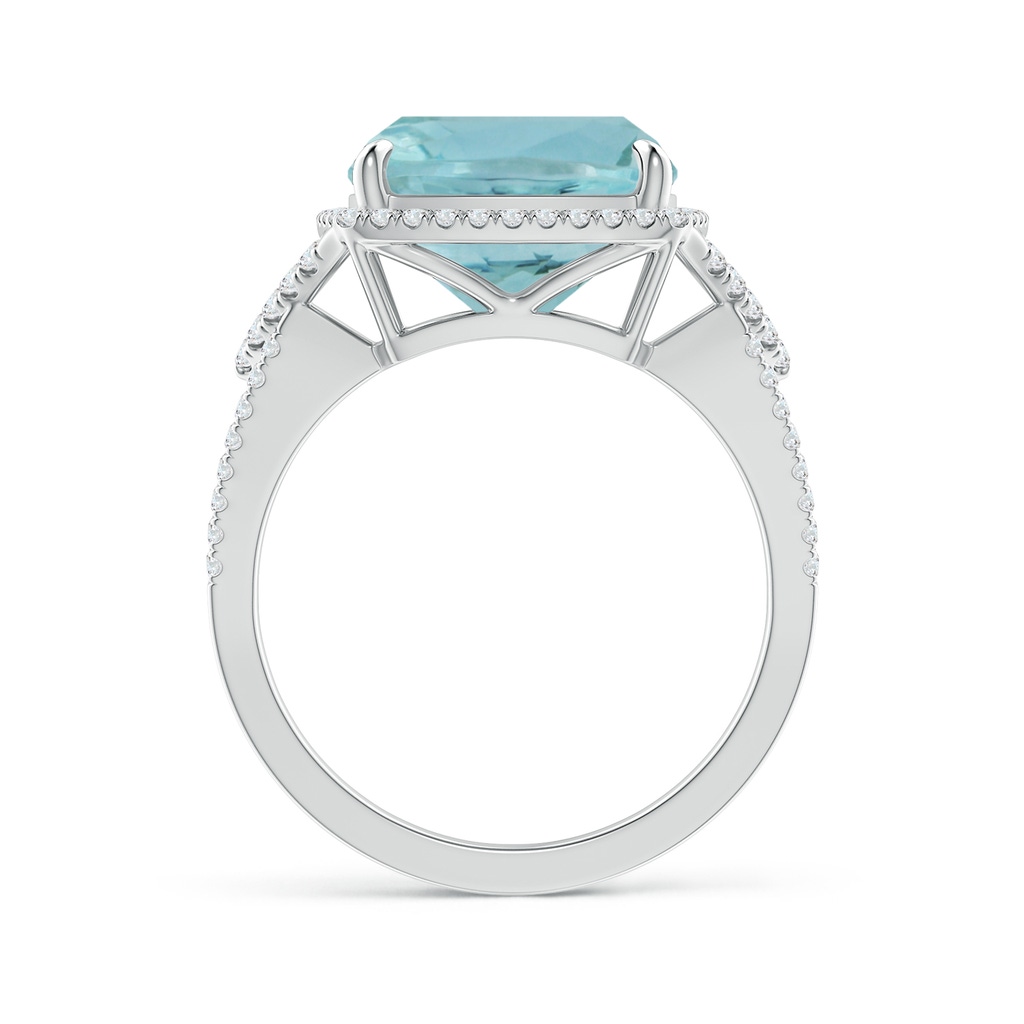 10.17x10.05x6.31mm AAA GIA Certified Cushion Aquamarine Split Shank Halo Ring in White Gold - side 199