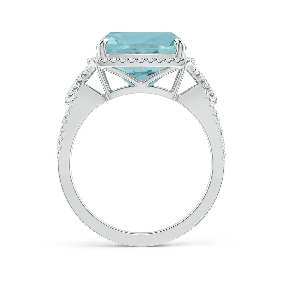 10.17x10.05x6.31mm AAA GIA Certified Cushion Aquamarine Split Shank Halo Ring in White Gold side 199