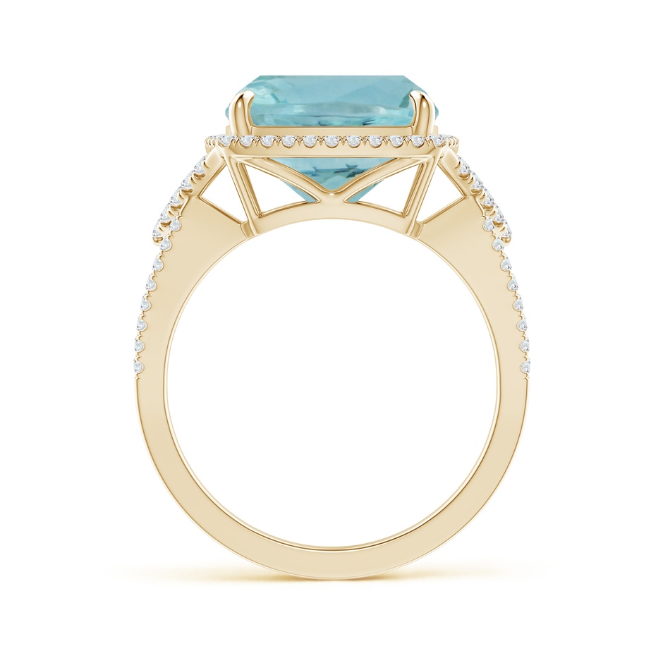 10.17x10.05x6.31mm AAA GIA Certified Cushion Aquamarine Split Shank Halo Ring in Yellow Gold side 199
