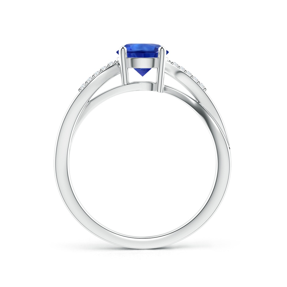 6.00x5.97x3.42mm AAAA Sapphire Twisted Split Shank Ring in P950 Platinum side 199