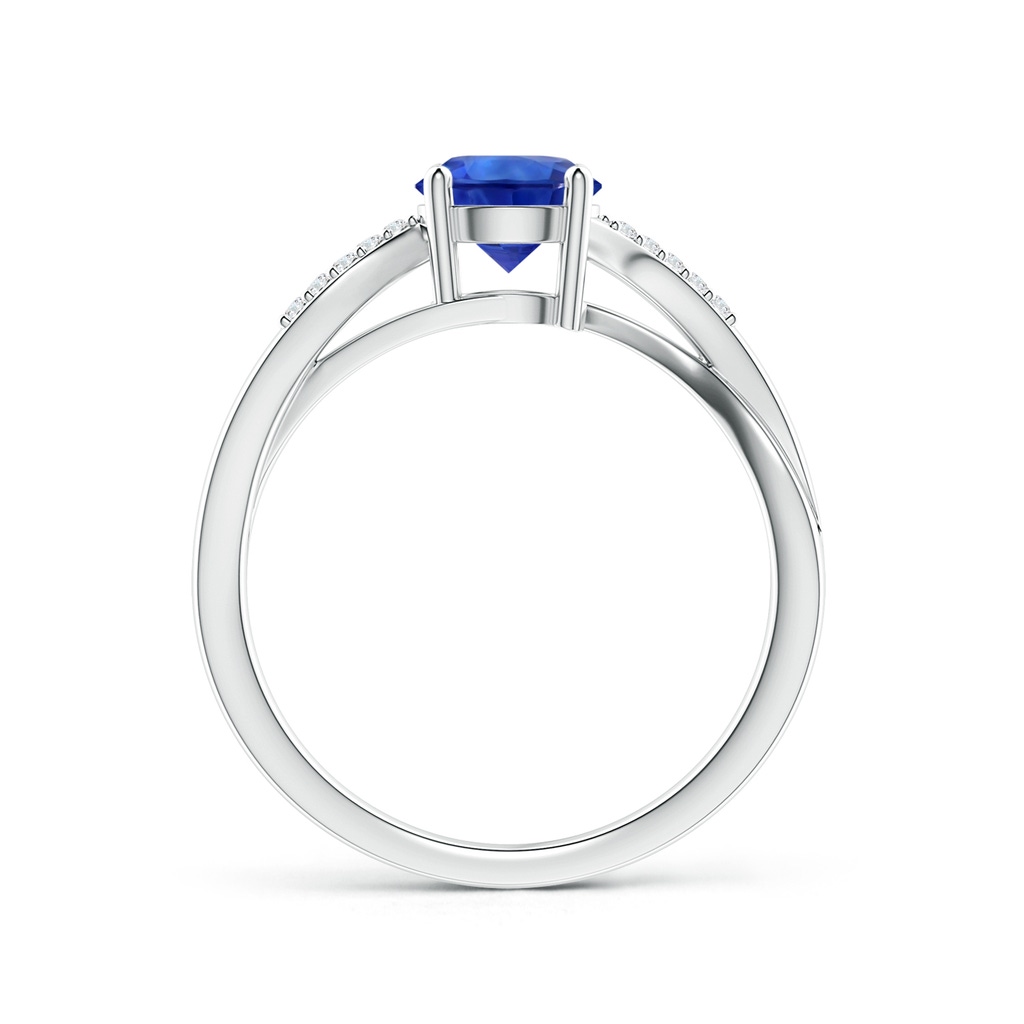6.00x5.97x3.42mm AAAA Sapphire Twisted Split Shank Ring in White Gold - side 199