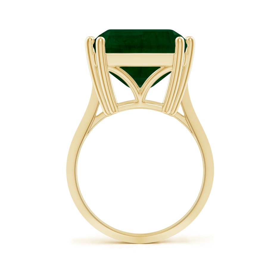 19.40x13.39x10.04mm A Double Claw-Set GIA Certified Solitaire Emerald-Cut Emerald Knife Edge Ring in 18K Yellow Gold side 399