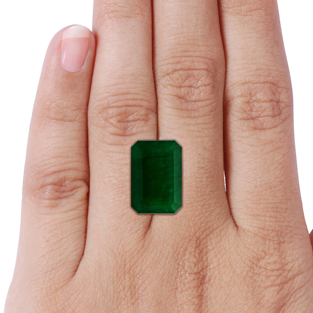 19.40x13.39x10.04mm A Double Claw-Set GIA Certified Solitaire Emerald-Cut Emerald Knife Edge Ring in P950 Platinum Side 999