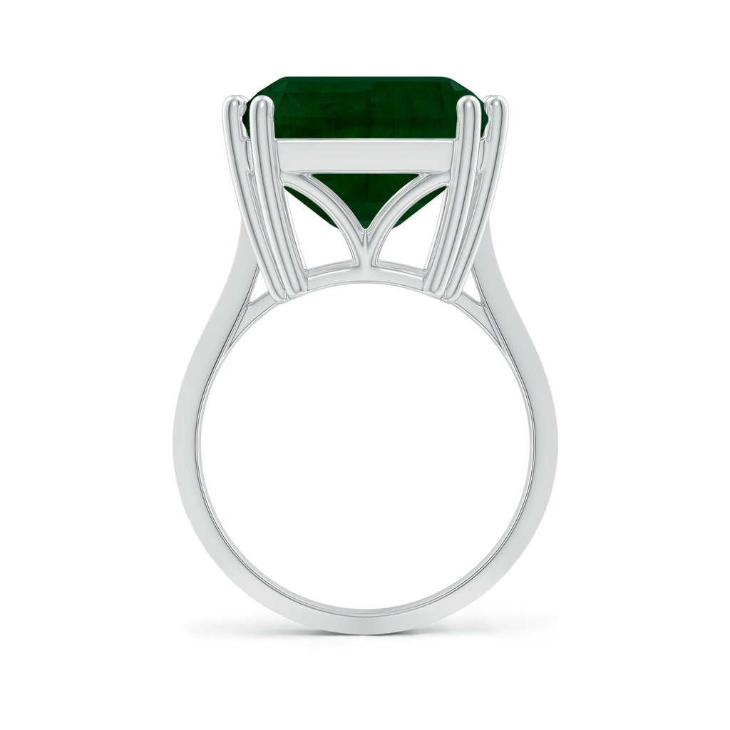 19.40x13.39x10.04mm A Double Claw-Set GIA Certified Solitaire Emerald-Cut Emerald Knife Edge Ring in P950 Platinum Side 399