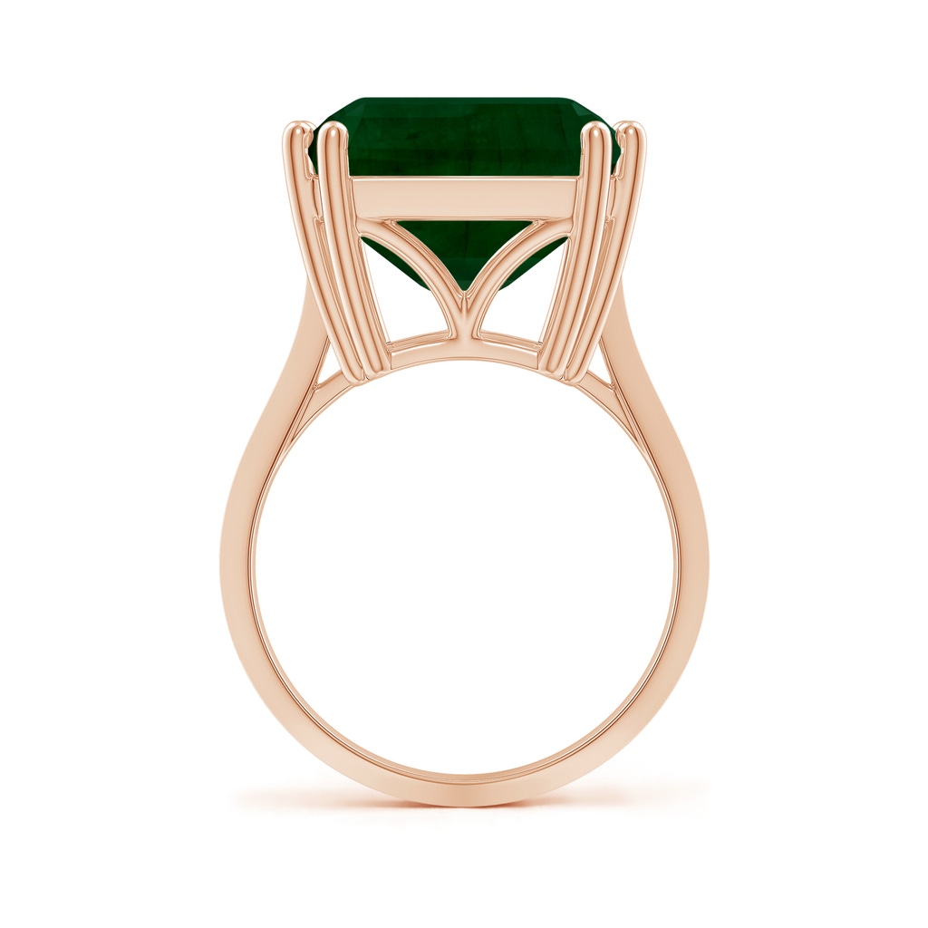 19.40x13.39x10.04mm A Double Claw-Set GIA Certified Solitaire Emerald-Cut Emerald Knife Edge Ring in Rose Gold Side 399