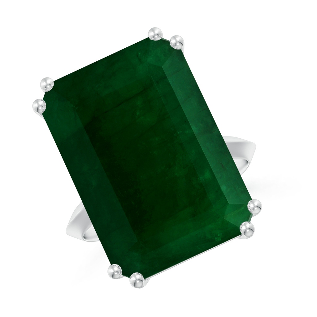 19.40x13.39x10.04mm A Double Claw-Set GIA Certified Solitaire Emerald-Cut Emerald Knife Edge Ring in White Gold Side 199