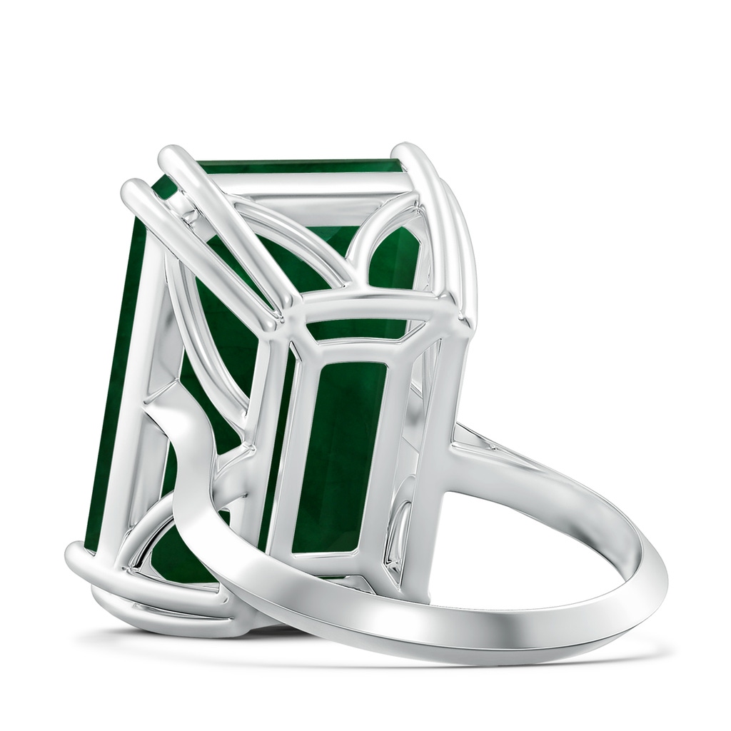 19.40x13.39x10.04mm A Double Claw-Set GIA Certified Solitaire Emerald-Cut Emerald Knife Edge Ring in White Gold Side 599