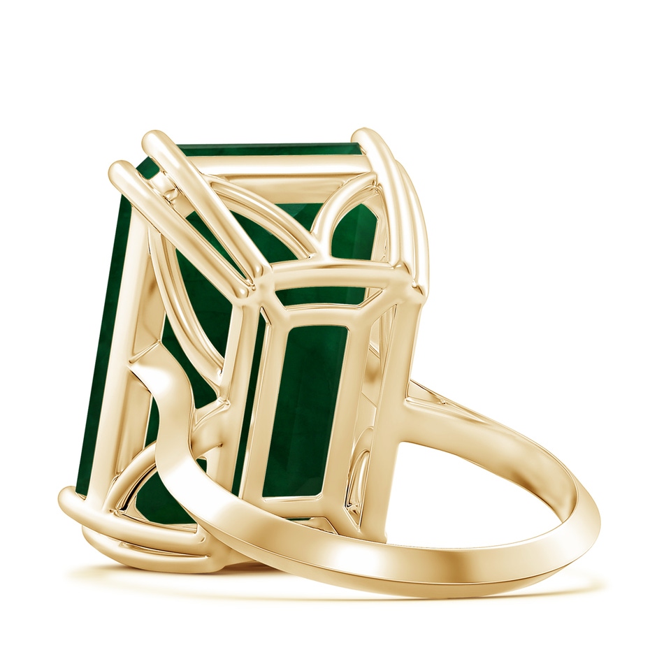 19.40x13.39x10.04mm A Double Claw-Set GIA Certified Solitaire Emerald-Cut Emerald Knife Edge Ring in Yellow Gold side 599