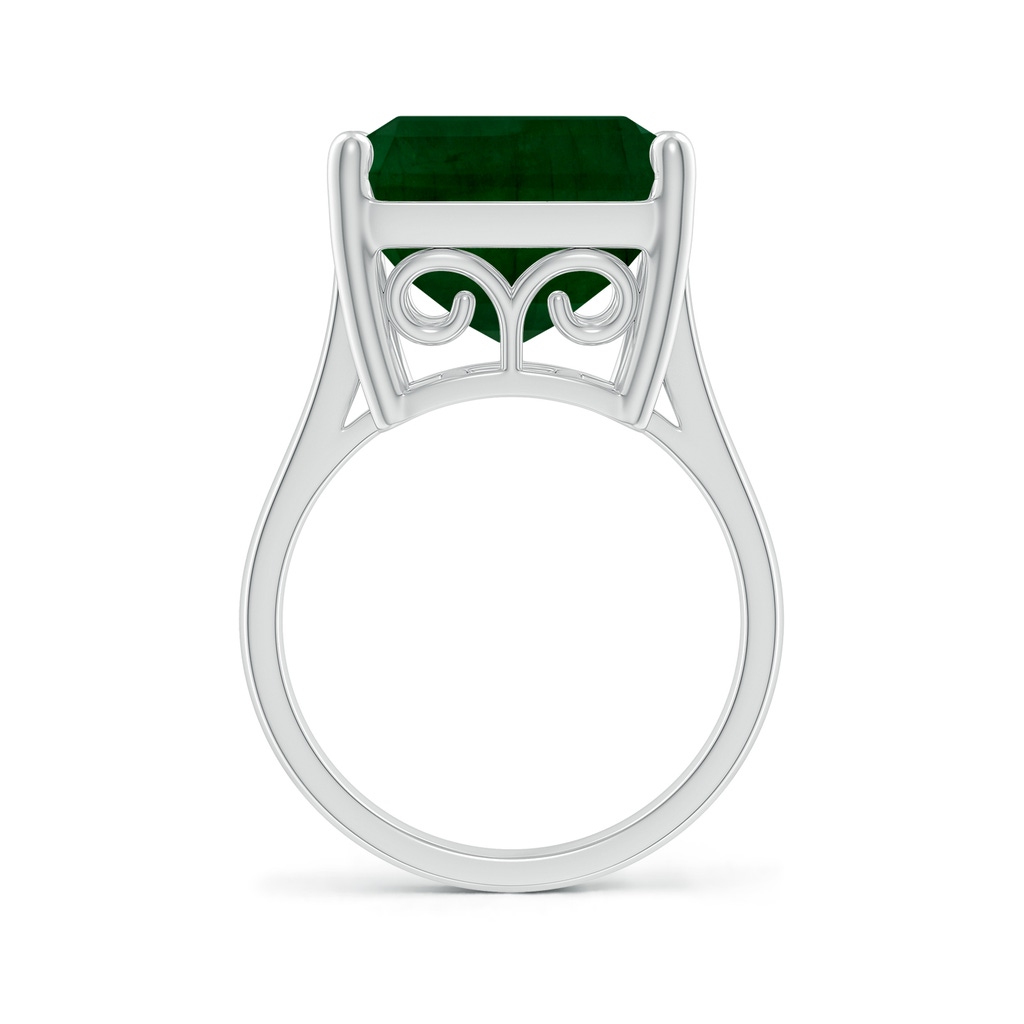 19.40x13.39x10.04mm A Prong-Set GIA Certified Solitaire Emerald-Cut Emerald Reverse Tapered Ring in 18K White Gold Side 399